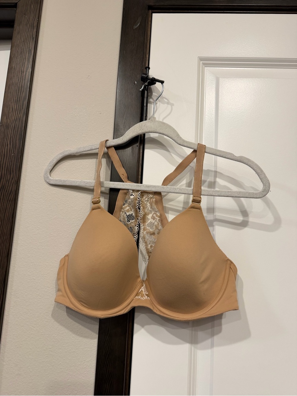 Soma Beige Lace-Back Racerback Bra
